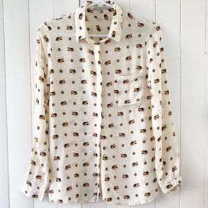 ETAM hound dog cream blouse